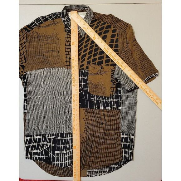 Yashi Yamamuri Mens Short Sleeve  Rayon Shirt Made in Italy  Size M #965 - Picture 3 of 7